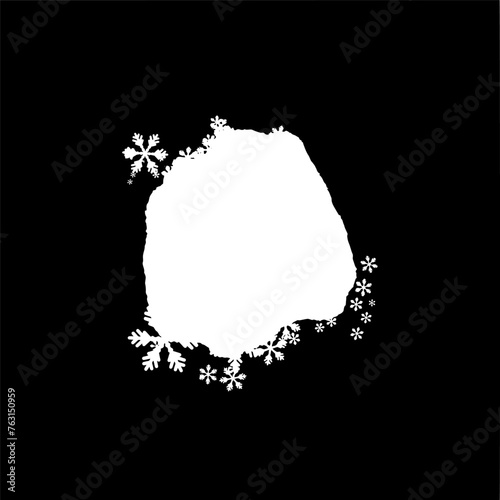 Artistic Christmas mask. Basis element universal use for design black and white