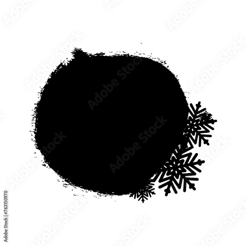 Creative winter abstract mask. Basis element black and white