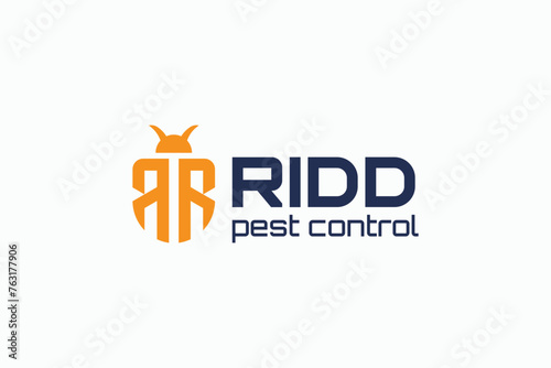 letter RR with pest logo design template. pest control logo