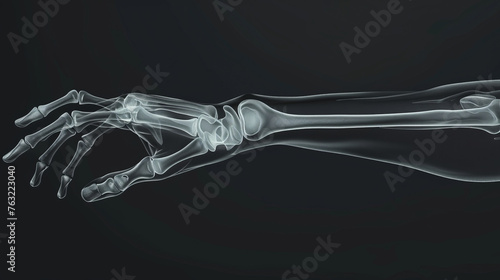 X-ray image of normal Hand, medical background.