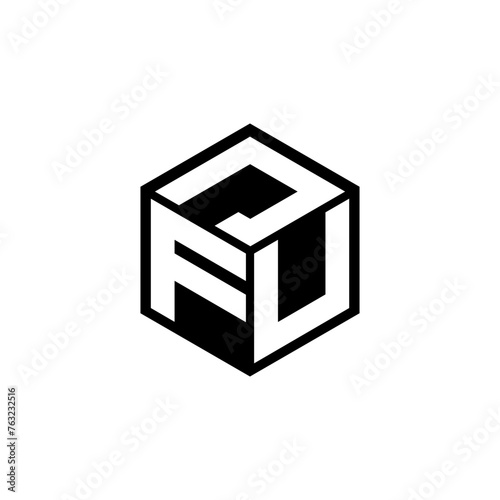 FUJ letter logo design in illustration. Vector logo, calligraphy designs for logo, Poster, Invitation, etc.