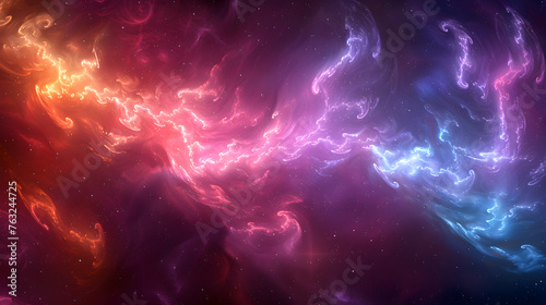 The colorful background of outer space gives off a mysterious, fantasy feel.