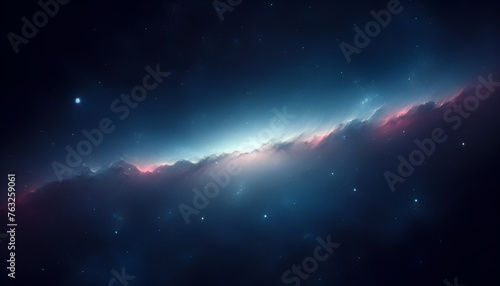 Galassia blu e rosa, cielo stellato nello spazio