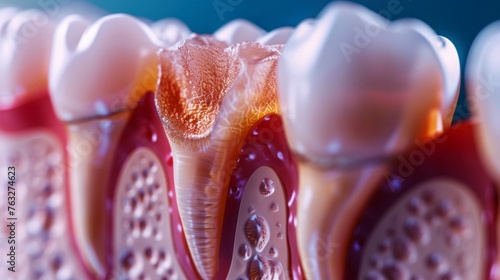 Macro View of Damaged Human Tooth in Dental Concept