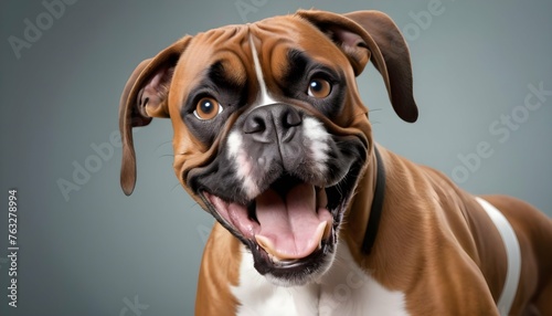 A Goofy Boxer Wearing A Silly Grin Upscaled 4