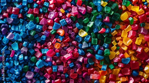 Multicolored Plastic Granules
