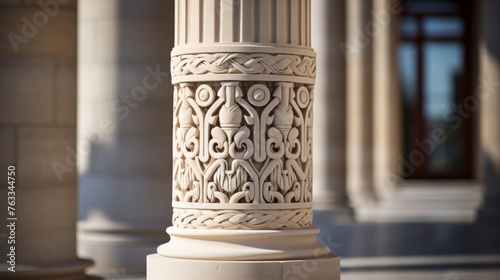 Intricate Celtic knotwork graces a Doric column blending cultural design elements