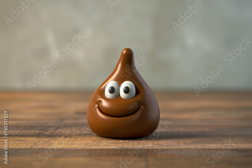 3D Poop Emoji on a Table