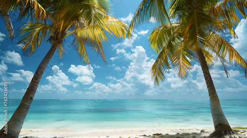 Tropical Palms on Mexican Beach