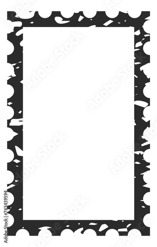 Blank postmark template. Mail stamp. Square frame