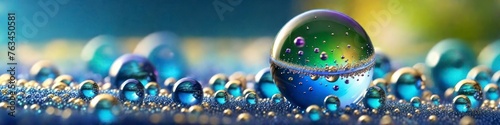 Abstract surrealistic illustration fantasy dew bubbles, background for design 