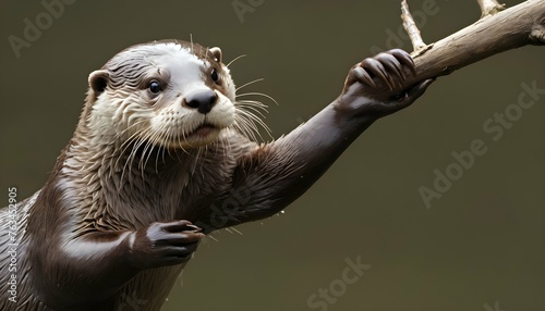 An Otter With Its Claws Extended Gripping Onto A Upscaled 8