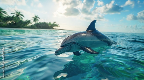 Dolphin: Marine mammal, intelligent, likes to play in water, originating all over the world.
