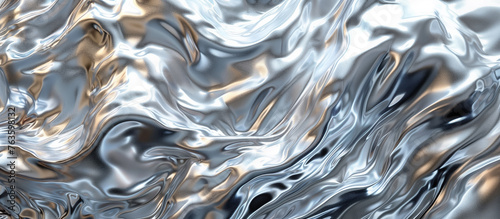 Silver wave pattern, shiny and reflective
