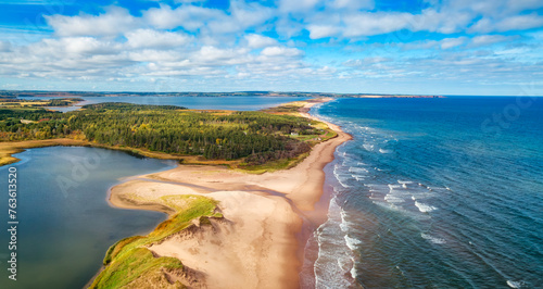 Sandy beach on the Atlantic Ocean. Cavendish, Prince Edward Island, Canada