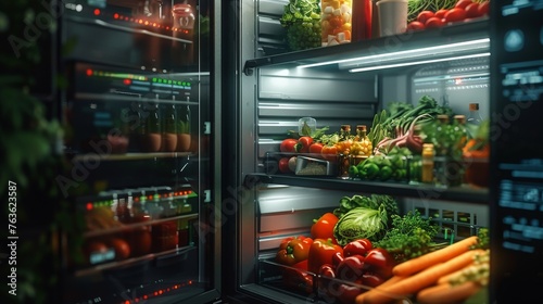 A conceptual smart fridge that tracks the origin and safety of stored food items
