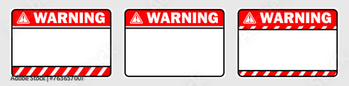 warning caution sign text space area message box sticker label object template design