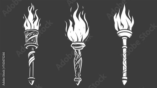 four different types of torches on a black background