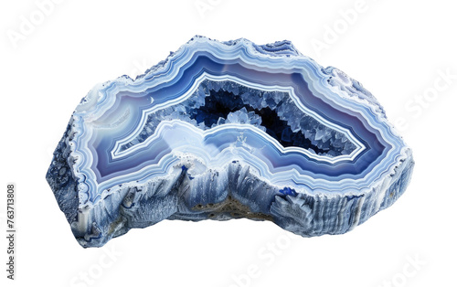 Shimmering Blue Lace Agate isolated on transparent Background