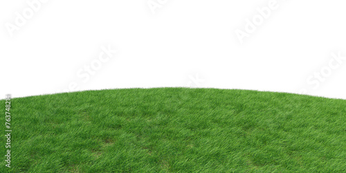 Realistic green grass transparent background. 3d rendering