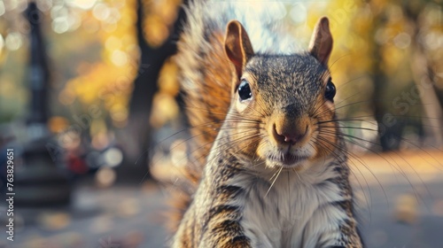 Close-Up of a Squirrel on a Street