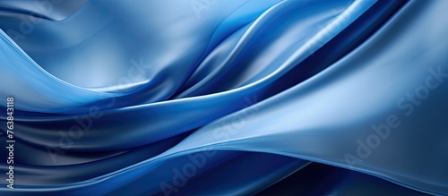 A close up shot capturing the deep electric blue satin fabric against a crisp white background resembling the color of a serene sky or a vibrant purple petal in a beautiful natural landscape