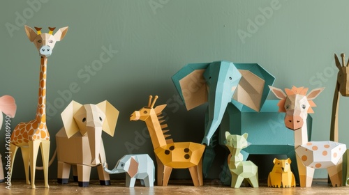 Illustrations created from paper and cardboard Animal paper dolls