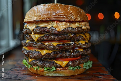giant burger monster in new york city diner