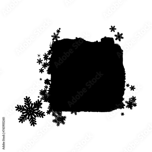 Artistic winter, Christmas mask. Basis element universal use black and white
