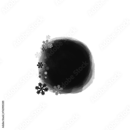 Artistic black Christmas mask. Basis element for design on white background universal