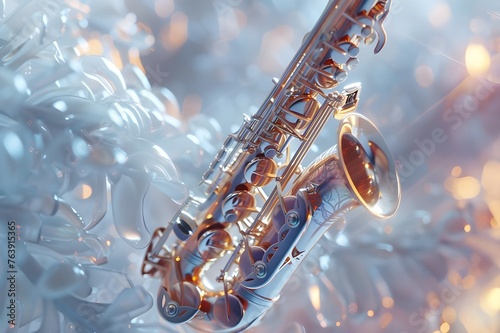 saxophone on red background