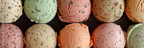 Diverse selection of fruity gelato flavors arranged in an enticing and visually captivating display