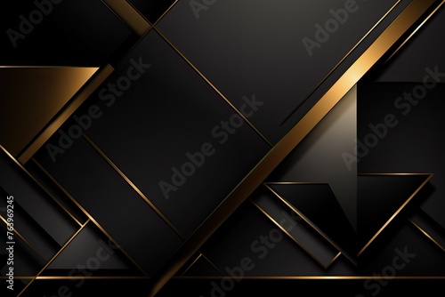 luxury geometric shiny golden and black background