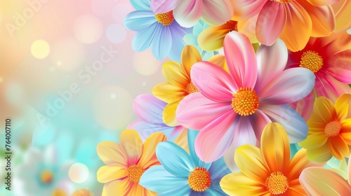 This spring sale background with a beautiful colorful flower is a modern illustration template with banners, wallpaper, invitations, posters, brochures, and vouchers.