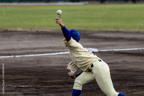 高校野球試合風景 ピッチングシーン