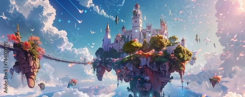 Journey to an ethereal castle soaring skyward