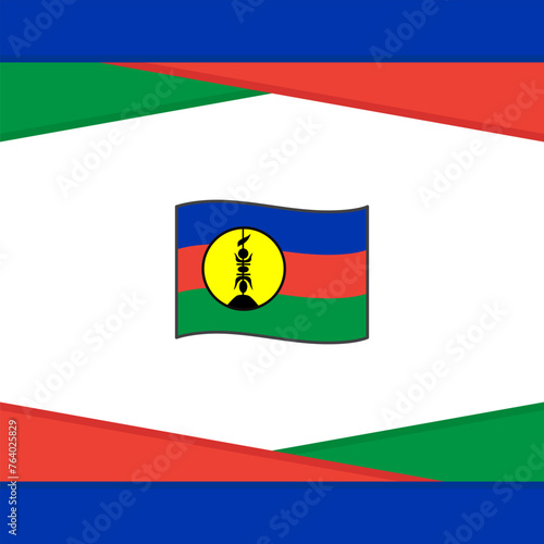 New Caledonia Flag Abstract Background Design Template. New Caledonia Independence Day Banner Social Media Post. Vector