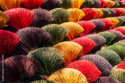 Incense drying in the Quang Phu Cau incense village, Hanoi, Vietnam