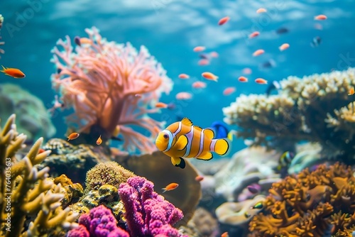 Beauly tropical sea underwater world, underwater diversity,coral reef,marine life