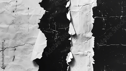 Old torn blank paper background placard surface