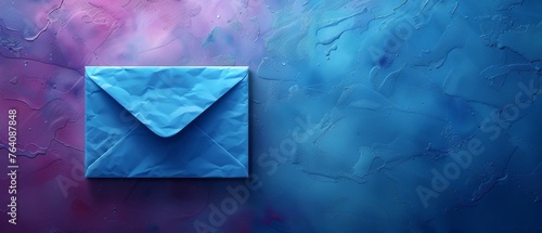 Subscribe to newsletter, news, offers, promotions. Letter in envelope. Buttons template. Subscribe, submit. Send by mail. Follow me. Blue. Eps 10. 1.