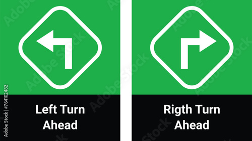 left and right turn ahead vector
