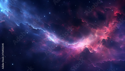Galaxy and constellation in deep space. Stars and far galaxies Space background.