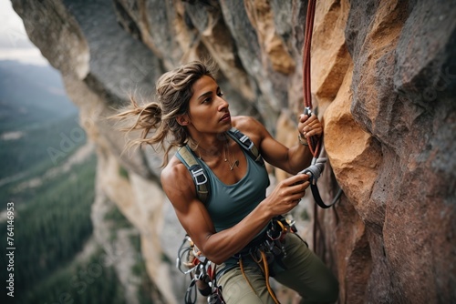 professional rock climber conquers a challenging