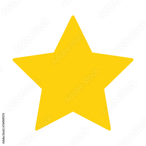Yellow Gold Star Flat Icon for apps and websites, vector illustration. 