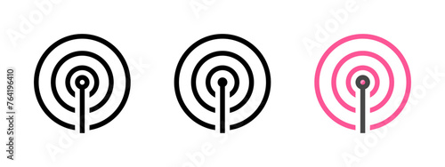 Multipurpose antenna vector icon in outline, glyph, filled outline style. Three icon style variants in one pack.