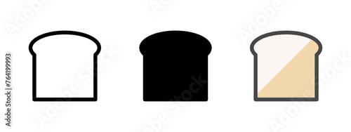Multipurpose bread vector icon in outline, glyph, filled outline style. Three icon style variants in one pack.