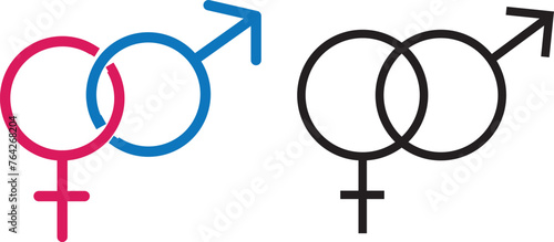 Unisex symbol icon collection. Male and female symbols. EPS 10 vector
