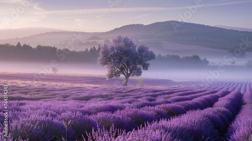 Tranquility in shades of lavender AI generated illustration