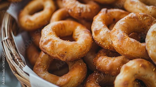 Italian taralli snacks that are crunchy and traditional, originating from the Puglia region.